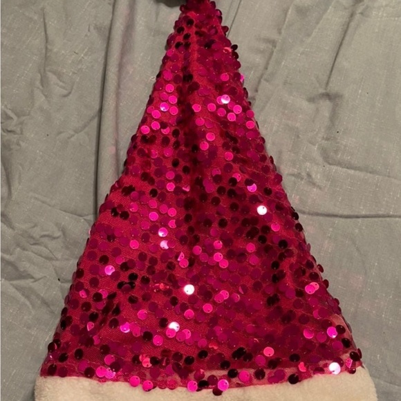 Pink Sequin Christmas Hat - Picture 2 of 4
